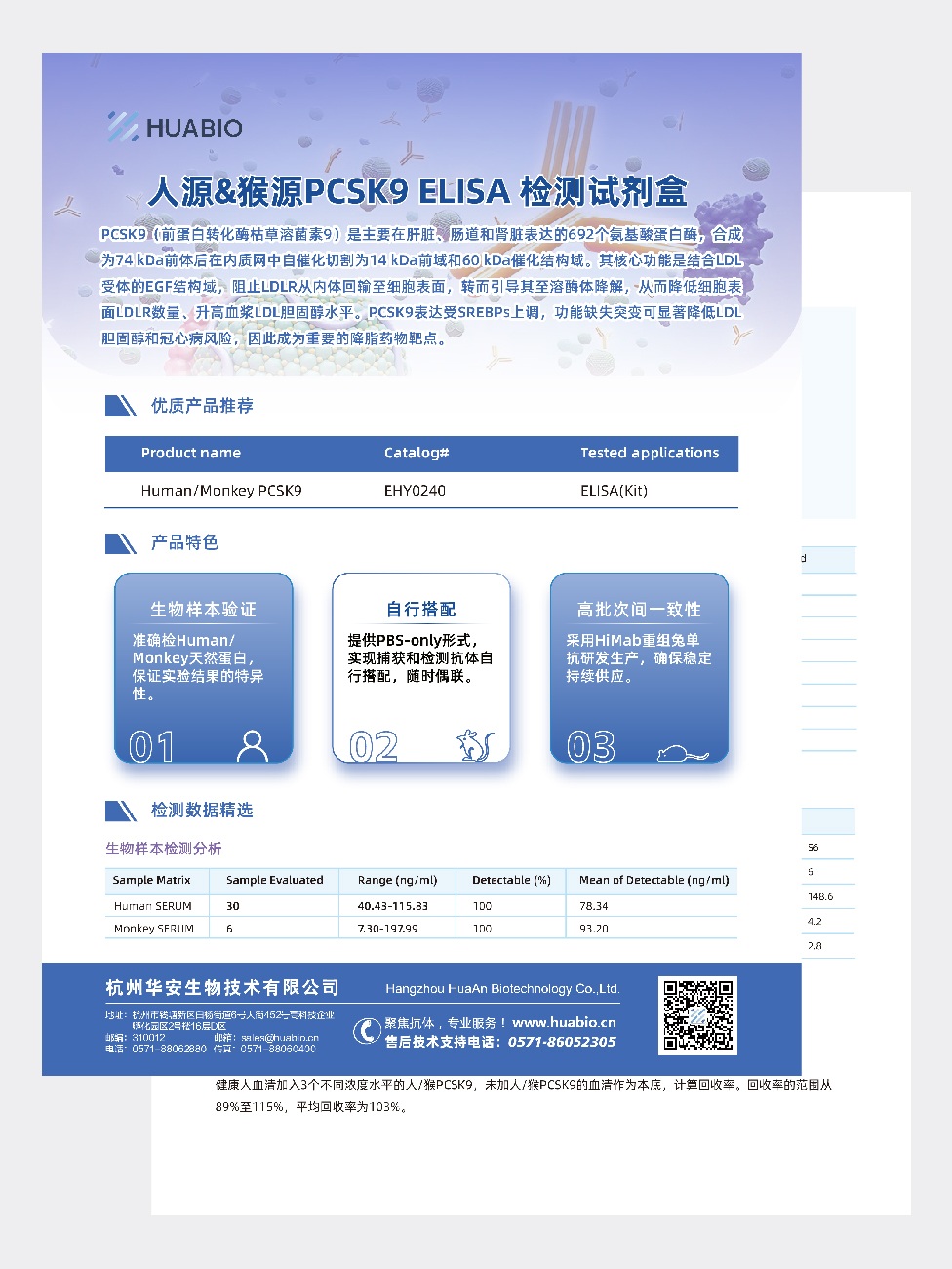 人源&猴源 PCSK9 ELISA 检测试剂盒